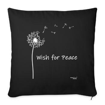 Wish for Peace - Sofa pillowcase 17,3'' x 17,3'' (45 x 45 cm) - black - Front