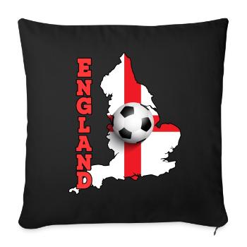 England Flag Map Football For UK Soccer Fans Gift - Sofa pillowcase 17,3'' x 17,3'' (45 x 45 cm) - black - Front