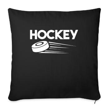 Ice Hockey Puck - Sofa pillowcase 17,3'' x 17,3'' (45 x 45 cm) - black - Front