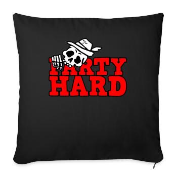 Geburtstag mit Alkohol und Bier - Party Hard - Sofakissenbezug 45 x 45 cm - Schwarz - Vorne