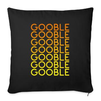 Thanksgiving Gobble Gobble Gobble Turkey Dinner - Sofa pillowcase 17,3'' x 17,3'' (45 x 45 cm) - black - Front