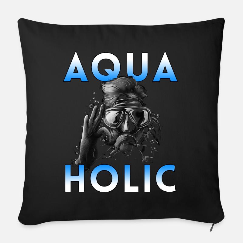 Apnea Diver Apnéiste Scuba Diver - Housse de coussin décorative 45 x 45 cm - noir