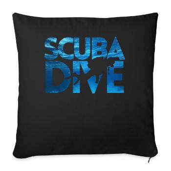 Apnea Diver Freediver Scuba Diver - Sofa pillowcase 17,3'' x 17,3'' (45 x 45 cm) - black - Front