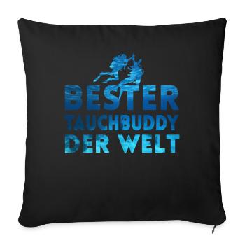Apnoetaucher Freitaucher Freediver Scuba Taucher - Sofakissenbezug 45 x 45 cm - Schwarz - Vorne