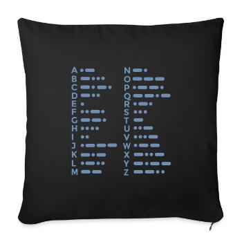 Morse Alphabet - Sofa pillowcase 17,3'' x 17,3'' (45 x 45 cm) - black - Front