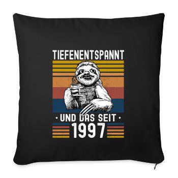 Faultier Geburtstag 1997 Geboren Jahrgang 1997 - Sofakissenbezug 45 x 45 cm - Schwarz - Vorne