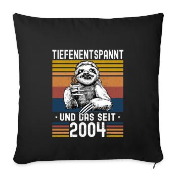 Faultier Geburtstag 2004 Geboren Jahrgang 2004 - Sofakissenbezug 45 x 45 cm - Schwarz - Vorne