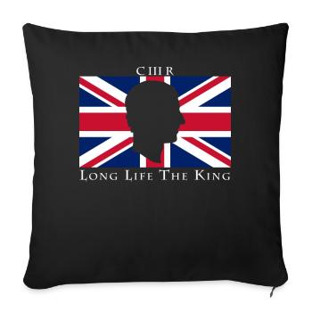 Long Live The King Uk Flag - Sofa pillowcase 17,3'' x 17,3'' (45 x 45 cm) - black - Front