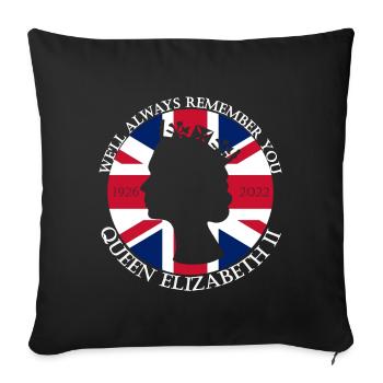 RIP Queen we will always remember you - Sofa pillowcase 17,3'' x 17,3'' (45 x 45 cm) - black - Front