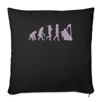 Music Harp Evolution for Women black - Sofa pillowcase 17,3'' x 17,3'' (45 x 45 cm) - black - Front