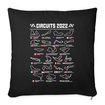 Circuits anglais de Formule Un - Housse de coussin décorative 45 x 45 cm - noir - Devant