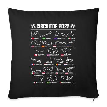 Circuits espagnols de Formule Un - Housse de coussin décorative 45 x 45 cm - noir - Devant
