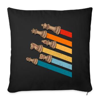 Schachfiguren Vintage Farben - Sofakissenbezug 45 x 45 cm - Schwarz - Vorne