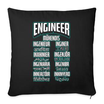 Ingénieur linguistique Carrière d’ingénieur - Housse de coussin décorative 45 x 45 cm - noir - Devant