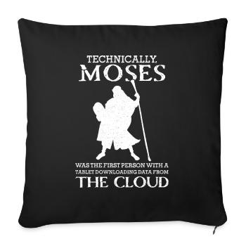 Moises First Daten hochladen Englisch Tablet - Sofakissenbezug 45 x 45 cm - Schwarz - Vorne