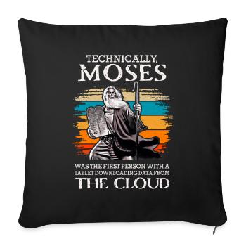 Moises First Daten hochladen Englisch Tablet - Sofakissenbezug 45 x 45 cm - Schwarz - Vorne