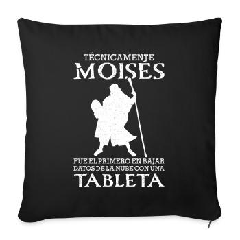 Moises First Daten-Cloud-Tablet hochladen - Sofakissenbezug 45 x 45 cm - Schwarz - Vorne