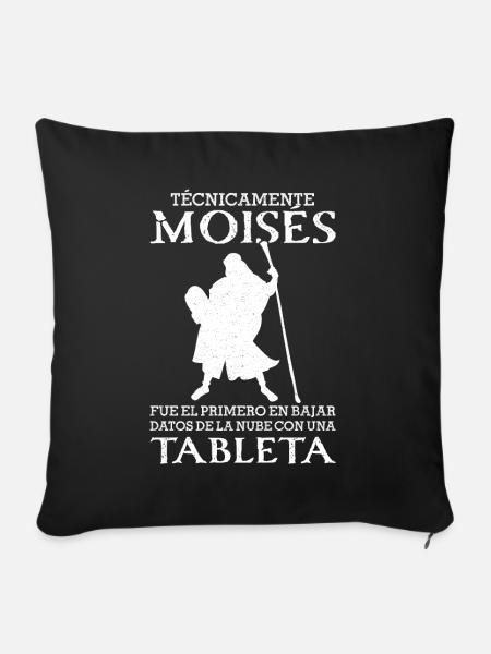 Moises First Daten-Cloud-Tablet hochladen - Sofakissenbezug 45 x 45 cm - Schwarz