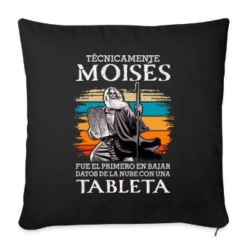 Moises First Daten-Cloud-Tablet hochladen - Sofakissenbezug 45 x 45 cm - Schwarz - Vorne
