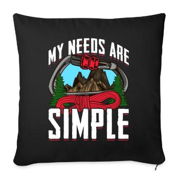 Alpiniste mes besoins sont simples - Housse de coussin décorative 45 x 45 cm - noir - Devant
