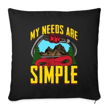 Alpiniste mes besoins sont simples - Housse de coussin décorative 45 x 45 cm - noir - Devant