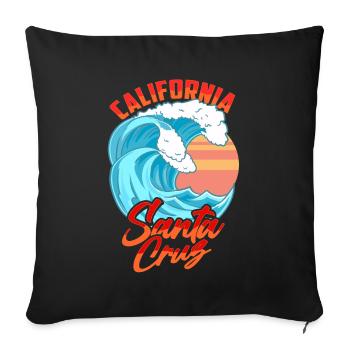Santa Cruz California Waves Surf Beach - Sofa pillowcase 17,3'' x 17,3'' (45 x 45 cm) - black - Front