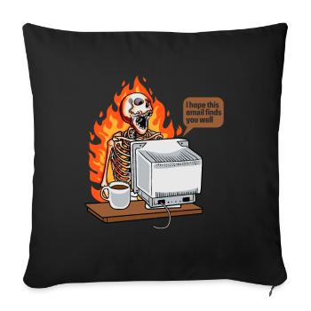 Saturated Coffee At Work New Email - Sofa pillowcase 17,3'' x 17,3'' (45 x 45 cm) - black - Front