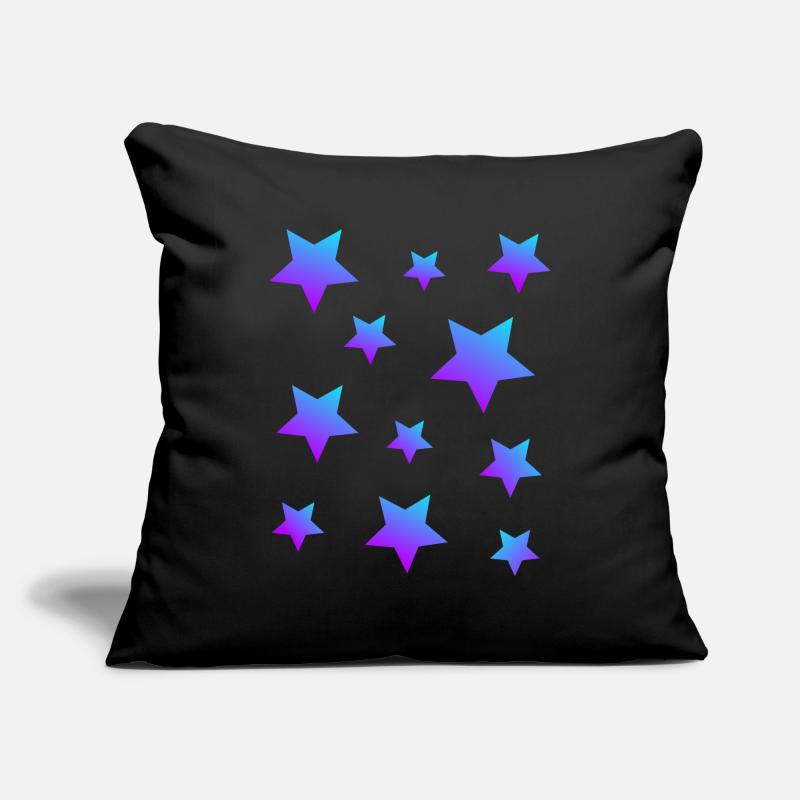 Star Star Pack Bleu-Violet Housse de coussin décorative 45 x 45 cm