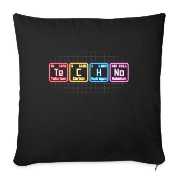 Musique électronique Techno Tableau périodique DJ - Housse de coussin décorative 45 x 45 cm - noir - Devant