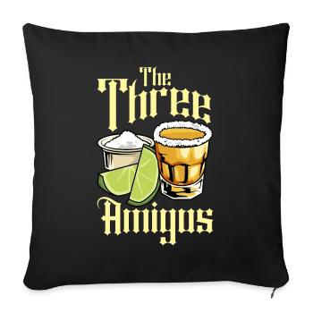 Los Tres Amigos Tequila Mexico Fiesta - Sofakissenbezug 45 x 45 cm - Schwarz - Vorne