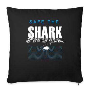 Apnea Diver Freediver Shark Scuba Diver - Sofa pillowcase 17,3'' x 17,3'' (45 x 45 cm) - black - Front