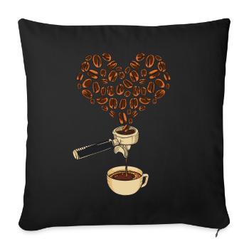 Love for espresso coffee machine - Sofa pillowcase 17,3'' x 17,3'' (45 x 45 cm) - black - Front