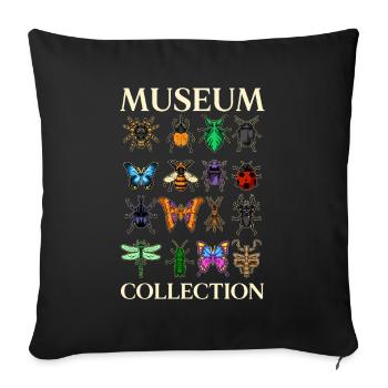 Collection du Musée des insectes et des papillons - Housse de coussin décorative 45 x 45 cm - noir - Devant