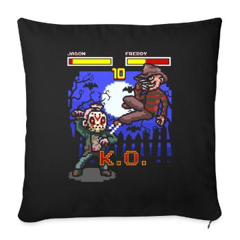 Halloween Gamer Arcade Fight Jason Freddy - Sofa pillowcase 17,3'' x 17,3'' (45 x 45 cm) - black - Front