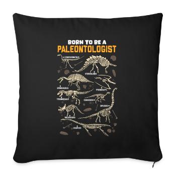 Born to be an English dinosaur paleontologist - Sofa pillowcase 17,3'' x 17,3'' (45 x 45 cm) - black - Front