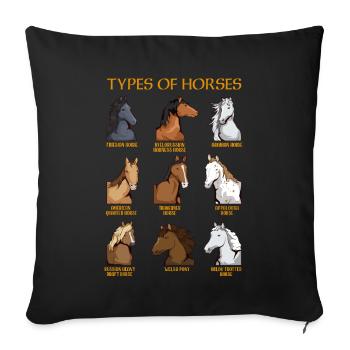 Types of Horses English Riding - Sofa pillowcase 17,3'' x 17,3'' (45 x 45 cm) - black - Front