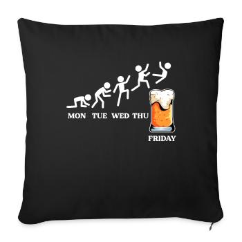 Semaine de travail et bière anglaise du vendredi - Housse de coussin décorative 45 x 45 cm - noir - Devant
