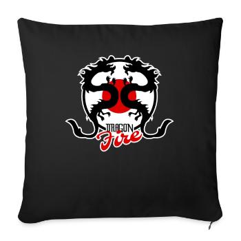 Arts Martiaux Fantasy Dragon Feu. Dragons de Chine - Housse de coussin décorative 45 x 45 cm - noir - Devant