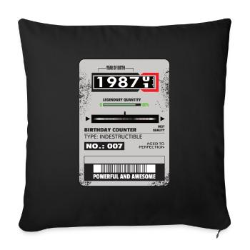 Drehstromzähler Geburtstag 1987 Geschenk - Sofakissenbezug 45 x 45 cm - Schwarz - Vorne