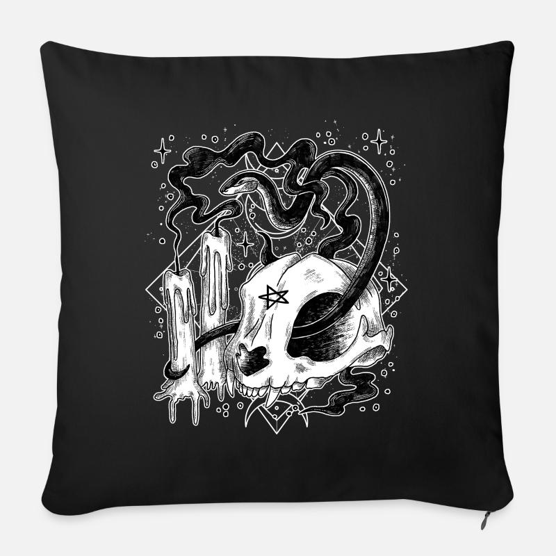 Occult Goth Gothique Punk Grunge - Housse de coussin décorative 45 x 45 cm - noir