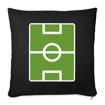 Terrain de football - Housse de coussin décorative 45 x 45 cm - noir - Devant
