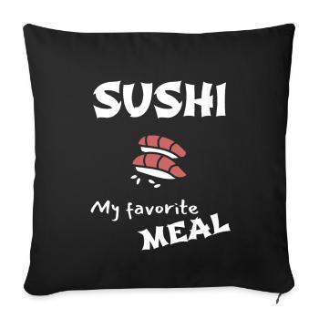 sushi favorite meal shop sushi - Sofa pillowcase 17,3'' x 17,3'' (45 x 45 cm) - black - Front