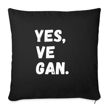 Yes We Can Vegans Vegan Animal Lover Animal - Sofa pillowcase 17,3'' x 17,3'' (45 x 45 cm) - black - Front
