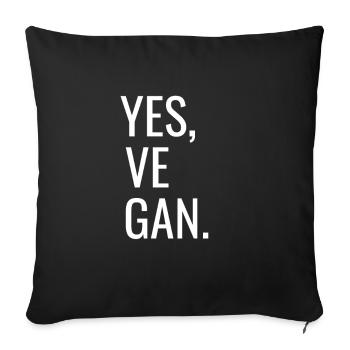 Yes We Can Vegans Vegan Animal Lover Animal - Sofa pillowcase 17,3'' x 17,3'' (45 x 45 cm) - black - Front