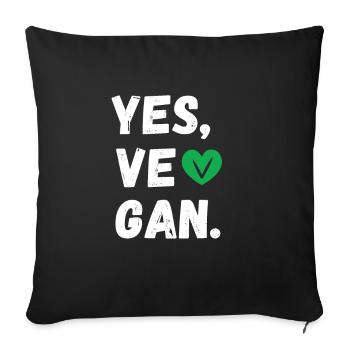 Yes We Can Vegans Vegan Animal Lover Animal - Sofa pillowcase 17,3'' x 17,3'' (45 x 45 cm) - black - Front