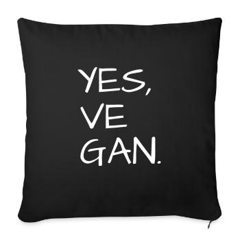 Yes We Can Vegans Vegan Animal Lover Animal - Sofa pillowcase 17,3'' x 17,3'' (45 x 45 cm) - black - Front