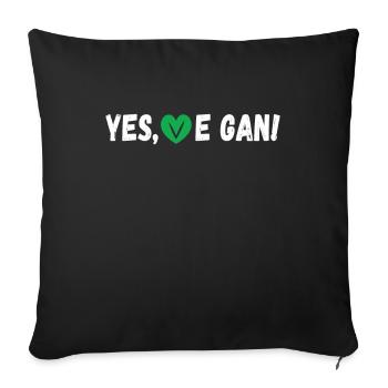 Yes We Can Vegans Vegan Animal Lover Animal - Sofa pillowcase 17,3'' x 17,3'' (45 x 45 cm) - black - Front