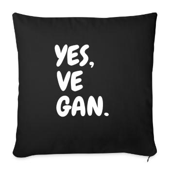 Yes We Can Vegans Vegan Animal Lover Animal - Sofa pillowcase 17,3'' x 17,3'' (45 x 45 cm) - black - Front