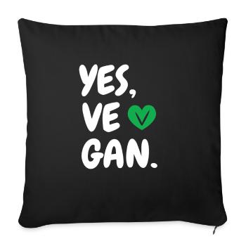 Yes We Can Vegans Vegan Animal Lover Animal - Sofa pillowcase 17,3'' x 17,3'' (45 x 45 cm) - black - Front