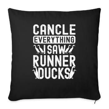 Propriétaires de canards Éleveurs de canards Canards Canards - Housse de coussin décorative 45 x 45 cm - noir - Devant